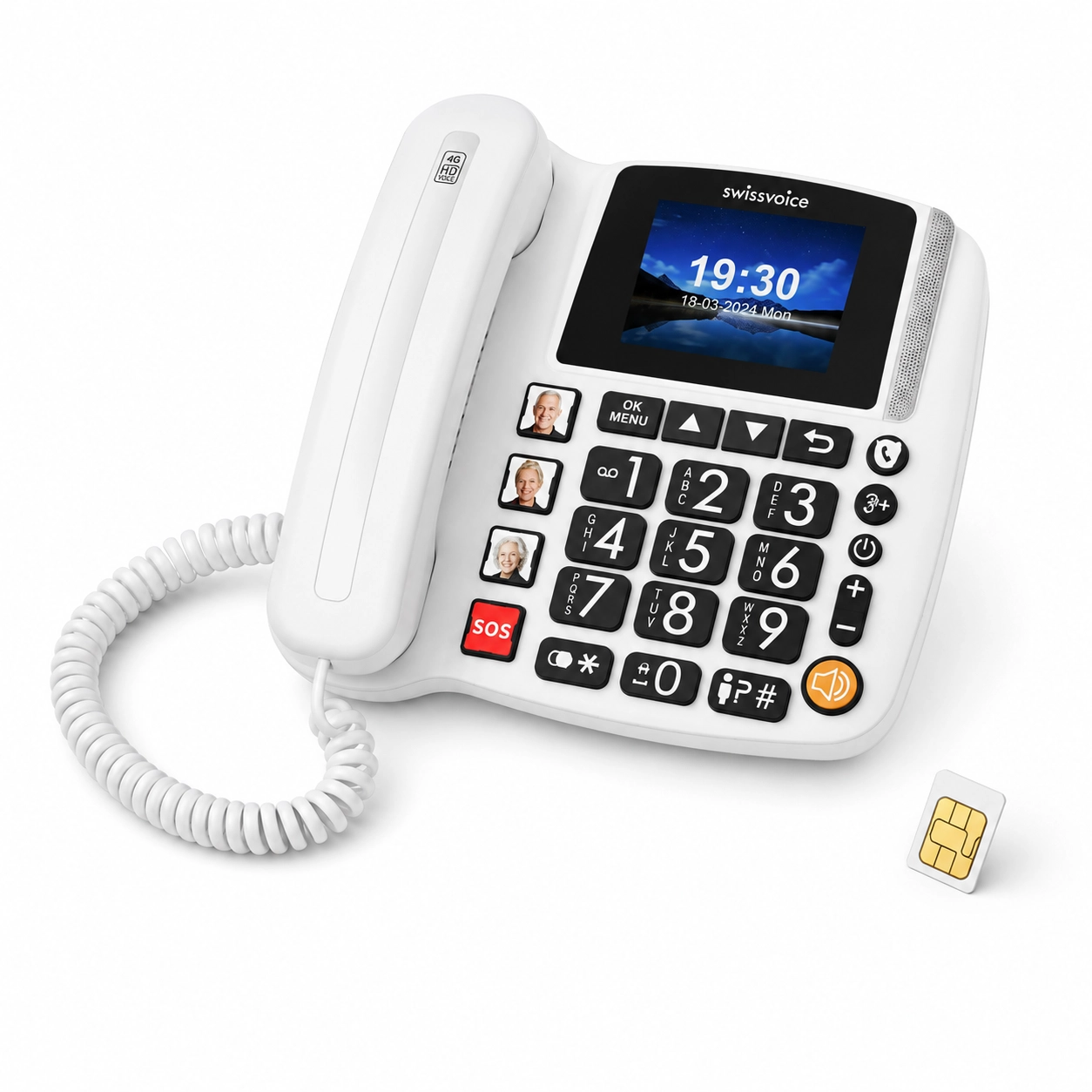 Pack téléphone Swissvoice Xtra 4G-1650 avec carte SIM et forfait inclus